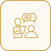 Dialogue illustration with speech bubbles